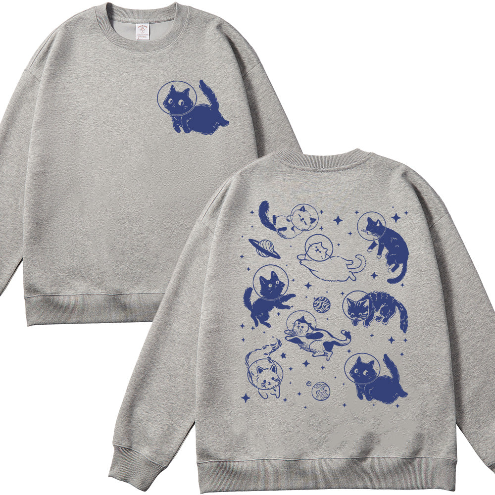Cats in Space Unisex Cotton Sweatshirt