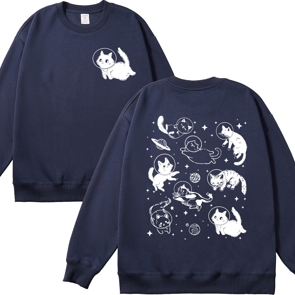 Cats in Space Unisex Cotton Sweatshirt