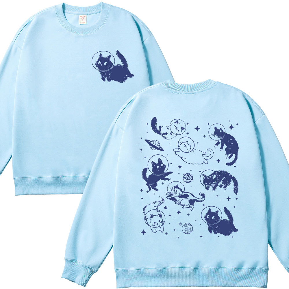 Cats in Space Unisex Cotton Sweatshirt