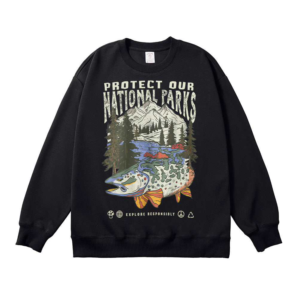 90s National Parks Unisex Cotton Sweatshirt