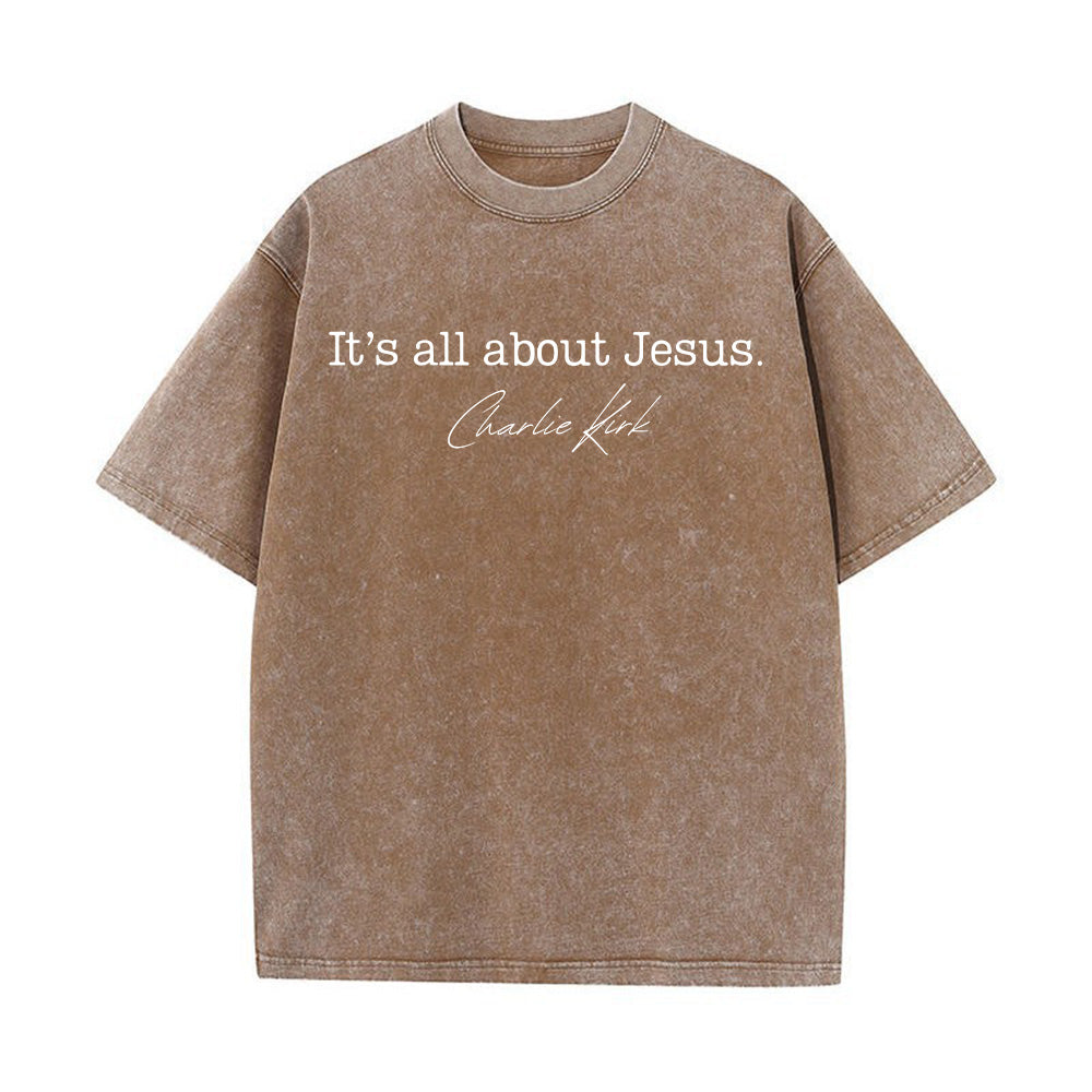 Its all about Jesus Unisex Washed T-Shirt