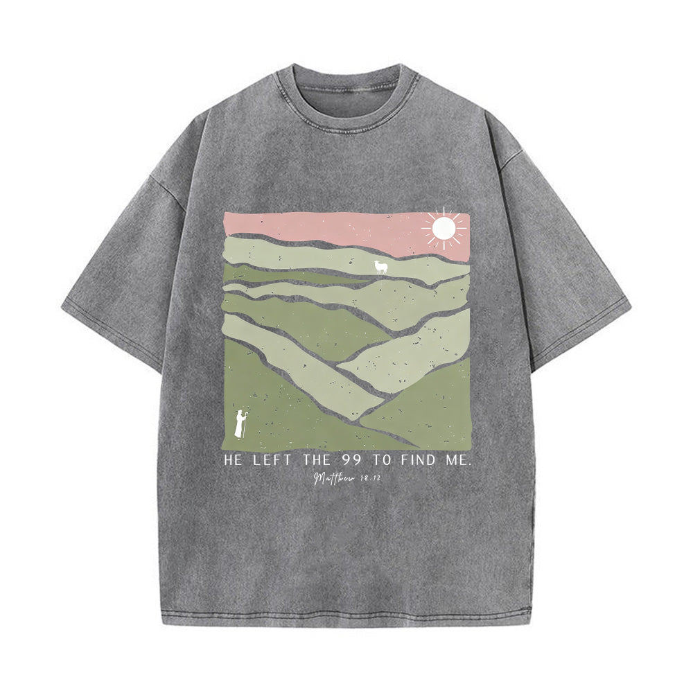 He Left the 99 Unisex Washed T-Shirt