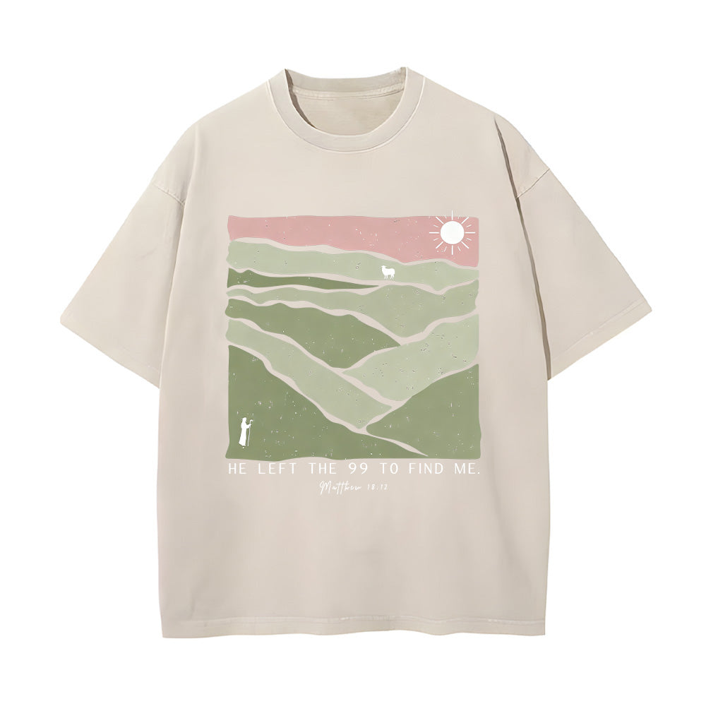 He Left the 99 Unisex Washed T-Shirt