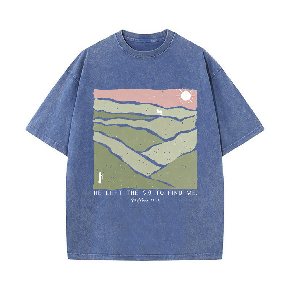He Left the 99 Unisex Washed T-Shirt