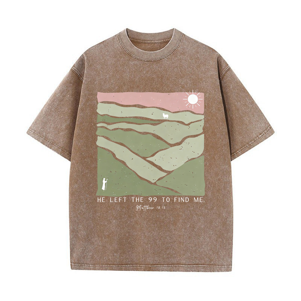 He Left the 99 Unisex Washed T-Shirt
