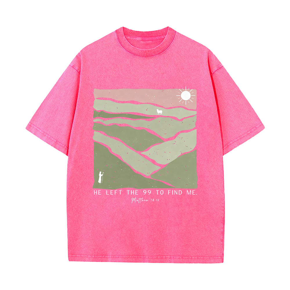 He Left the 99 Unisex Washed T-Shirt
