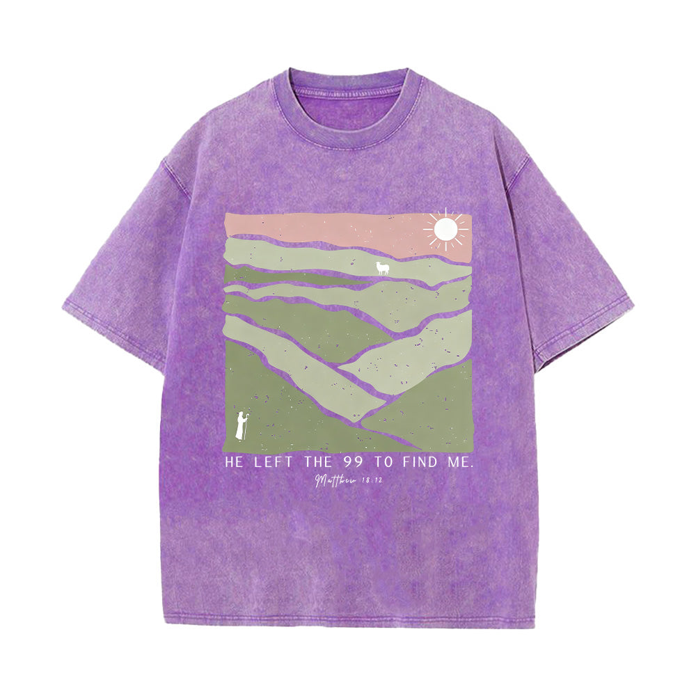 He Left the 99 Unisex Washed T-Shirt