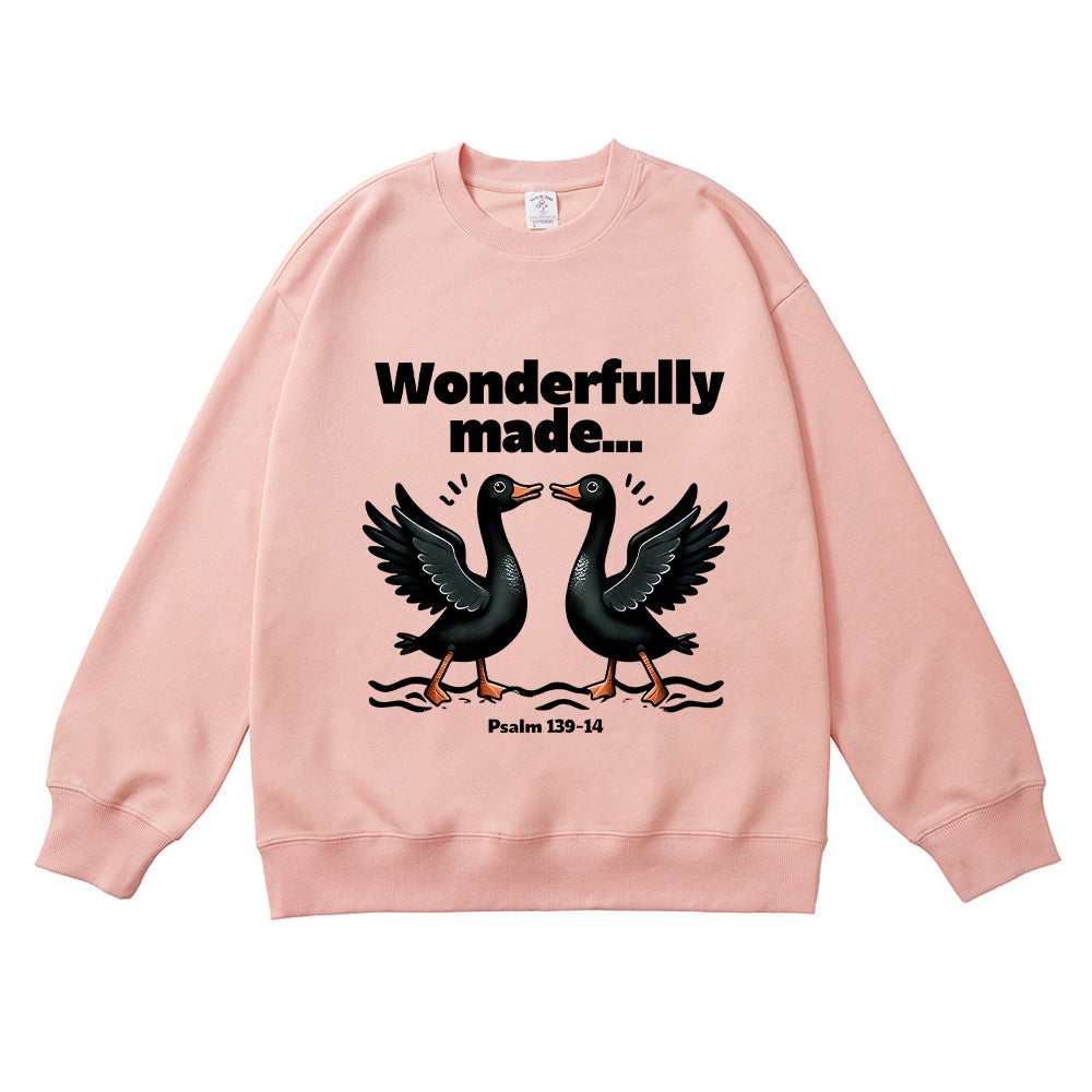 Cute Black Duck Christian Illustration Unisex Cotton Sweatshirt