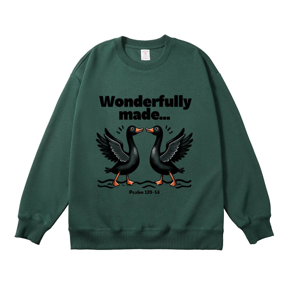 Cute Black Duck Christian Illustration Unisex Cotton Sweatshirt