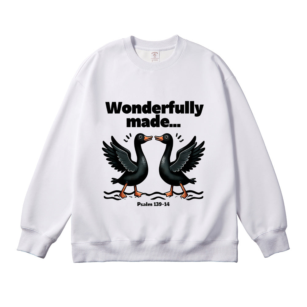 Cute Black Duck Christian Illustration Unisex Cotton Sweatshirt