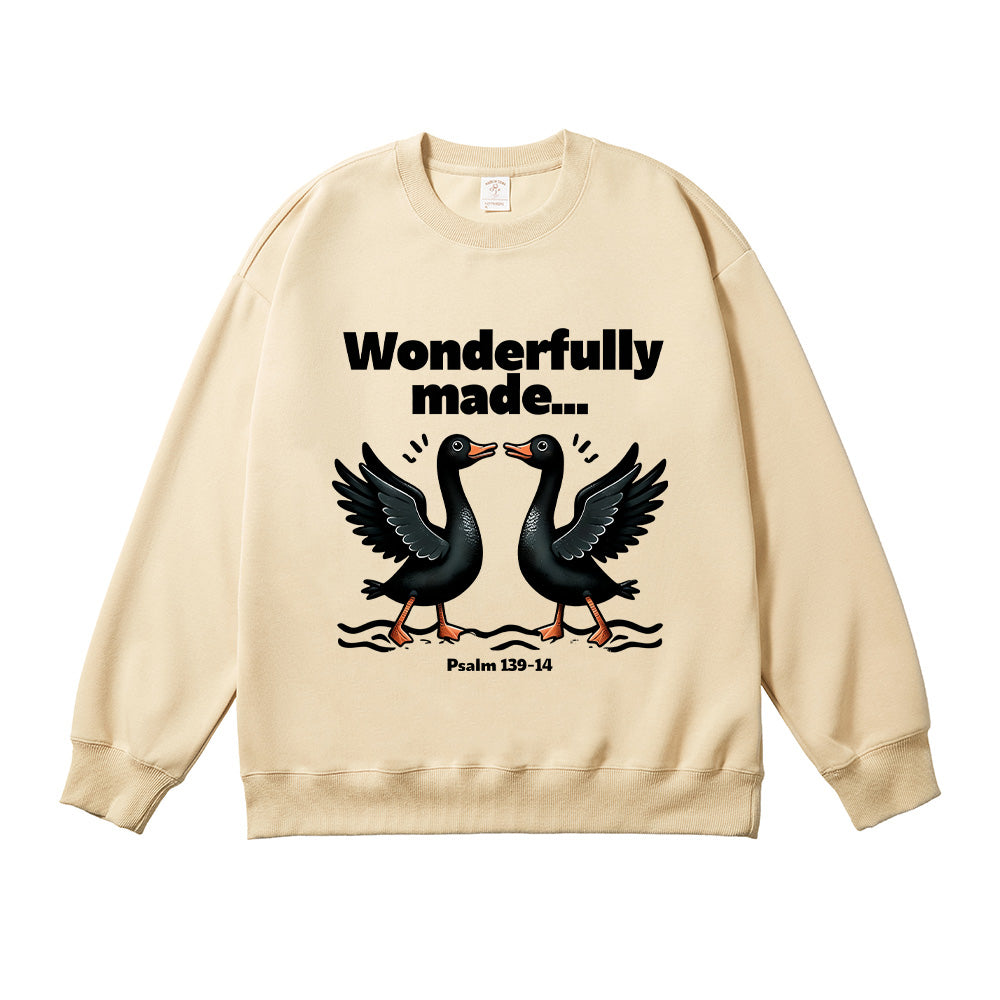 Cute Black Duck Christian Illustration Unisex Cotton Sweatshirt
