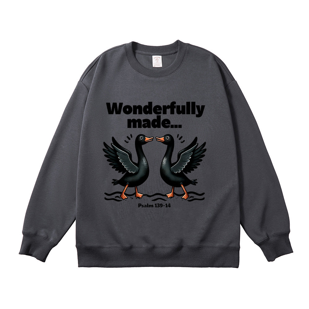 Cute Black Duck Christian Illustration Unisex Cotton Sweatshirt