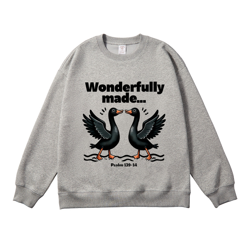 Cute Black Duck Christian Illustration Unisex Cotton Sweatshirt