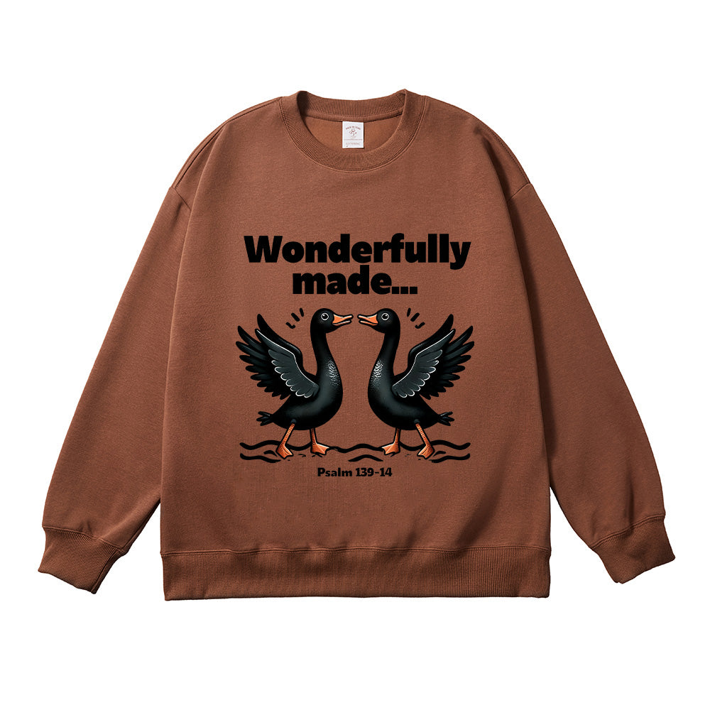 Cute Black Duck Christian Illustration Unisex Cotton Sweatshirt