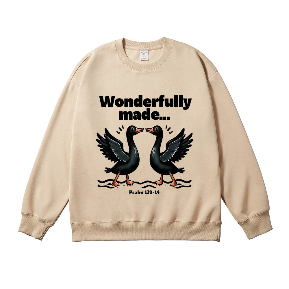 Cute Black Duck Christian Illustration Unisex Cotton Sweatshirt