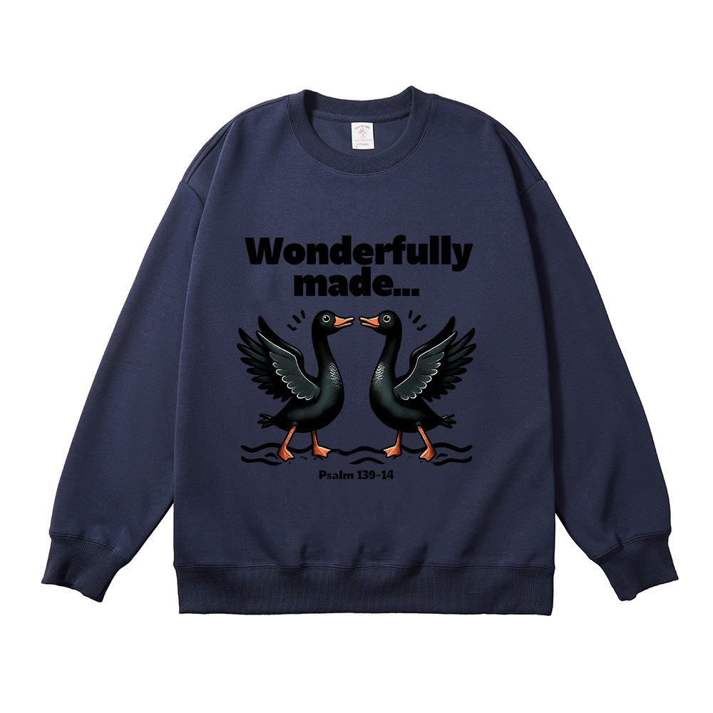 Cute Black Duck Christian Illustration Unisex Cotton Sweatshirt