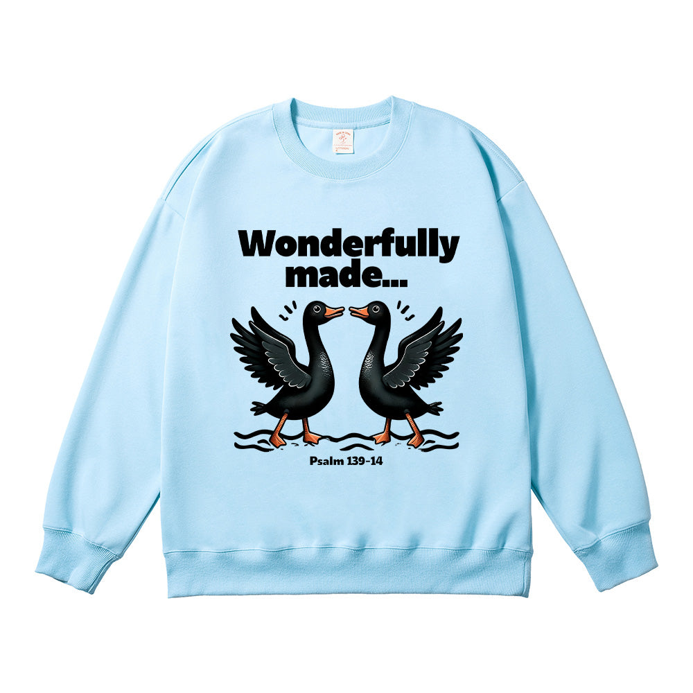Cute Black Duck Christian Illustration Unisex Cotton Sweatshirt