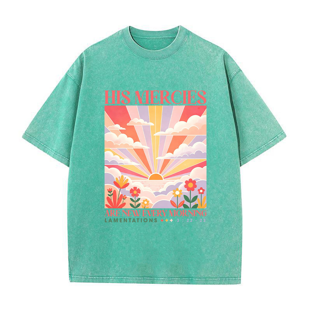 His Mercies Are New Every Morning Unisex Washed T-Shirt