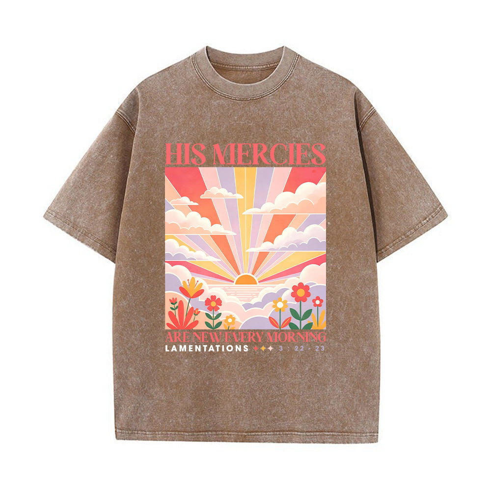 His Mercies Are New Every Morning Unisex Washed T-Shirt