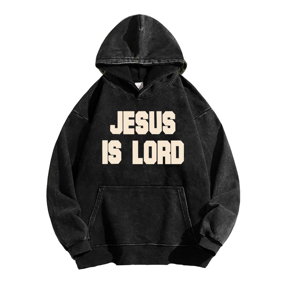 Jesus Is Lord Retro Washed Unisex Hoodie