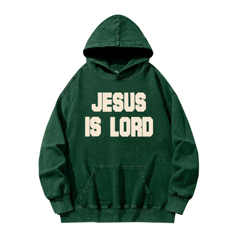 Jesus Is Lord Retro Washed Unisex Hoodie