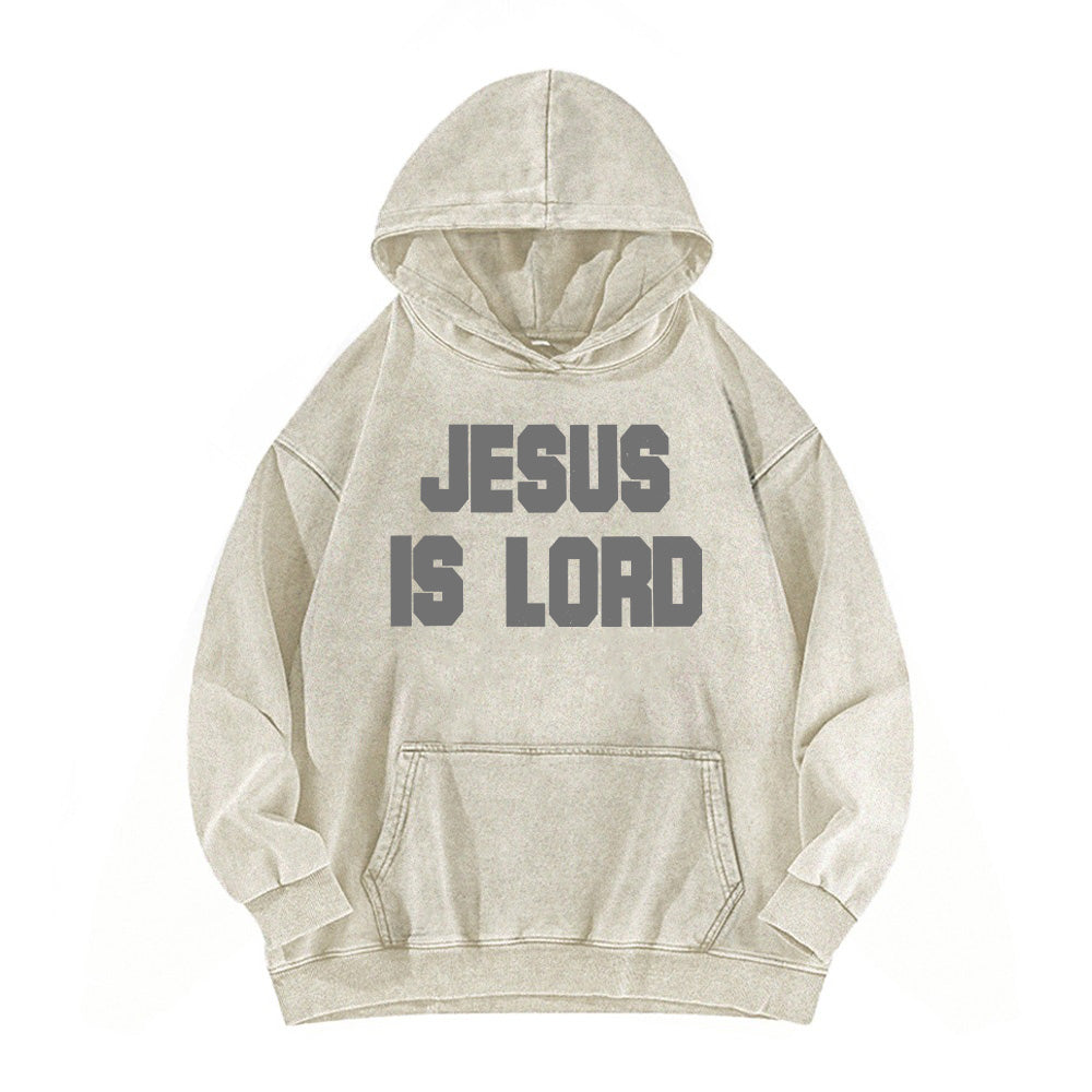 Jesus Is Lord Retro Washed Unisex Hoodie