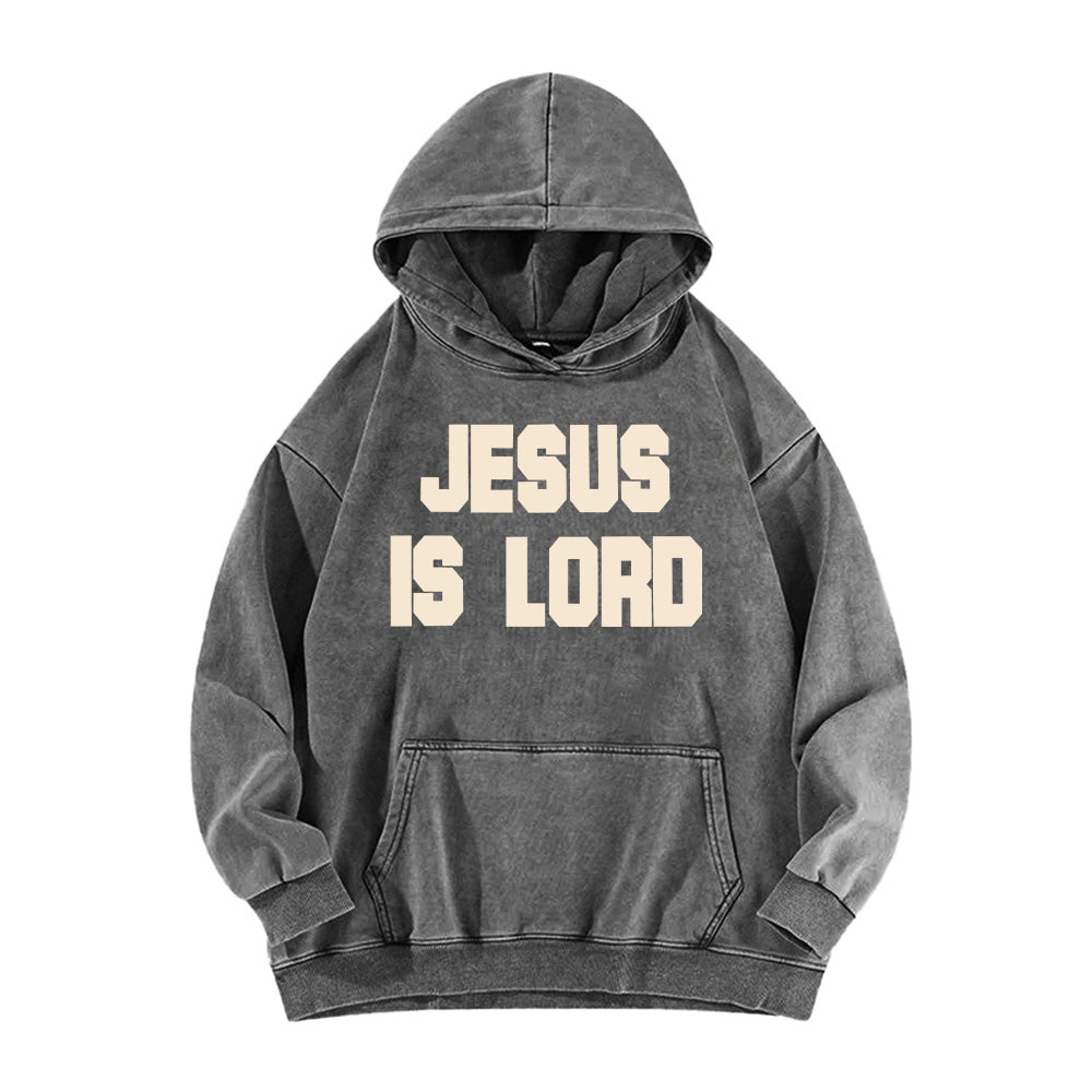 Jesus Is Lord Retro Washed Unisex Hoodie