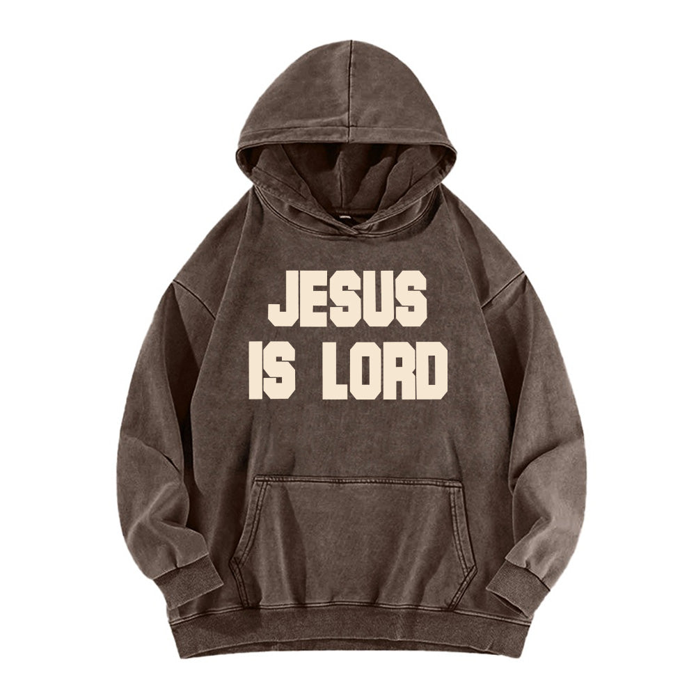 Jesus Is Lord Retro Washed Unisex Hoodie