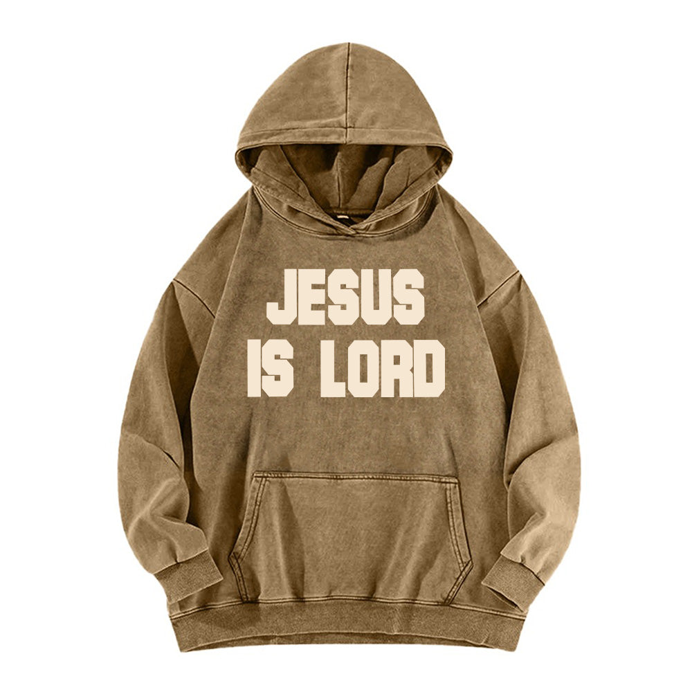 Jesus Is Lord Retro Washed Unisex Hoodie