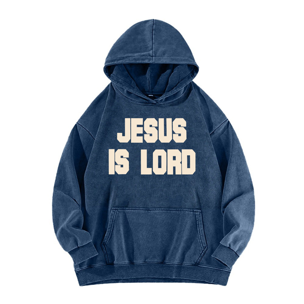 Jesus Is Lord Retro Washed Unisex Hoodie