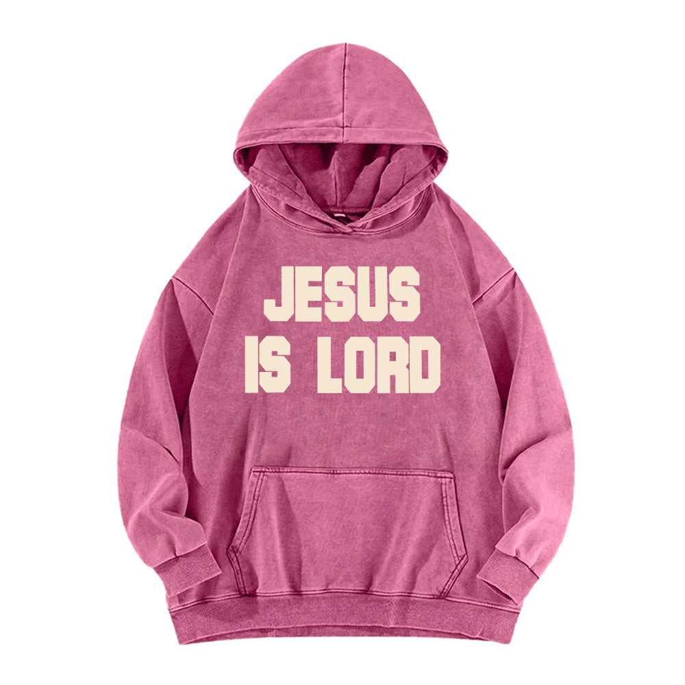 Jesus Is Lord Retro Washed Unisex Hoodie