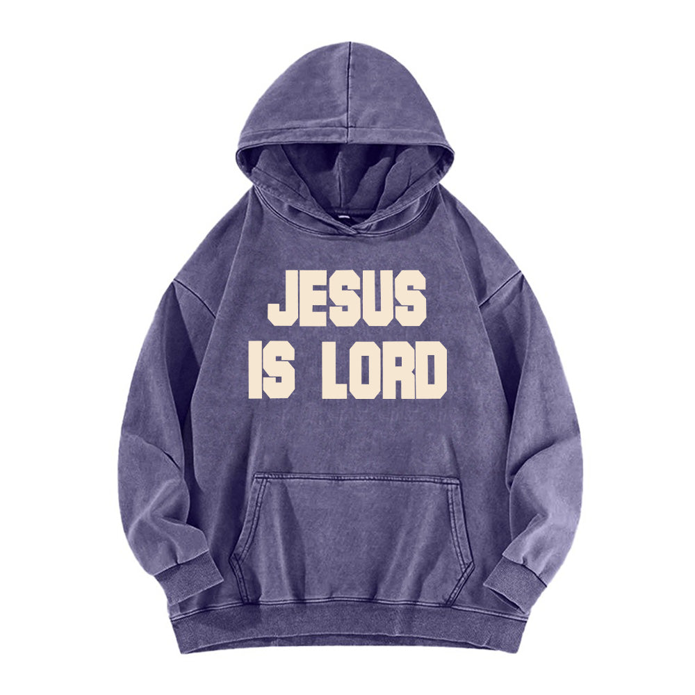 Jesus Is Lord Retro Washed Unisex Hoodie