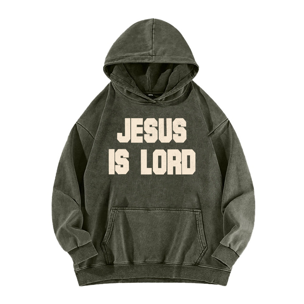Jesus Is Lord Retro Washed Unisex Hoodie