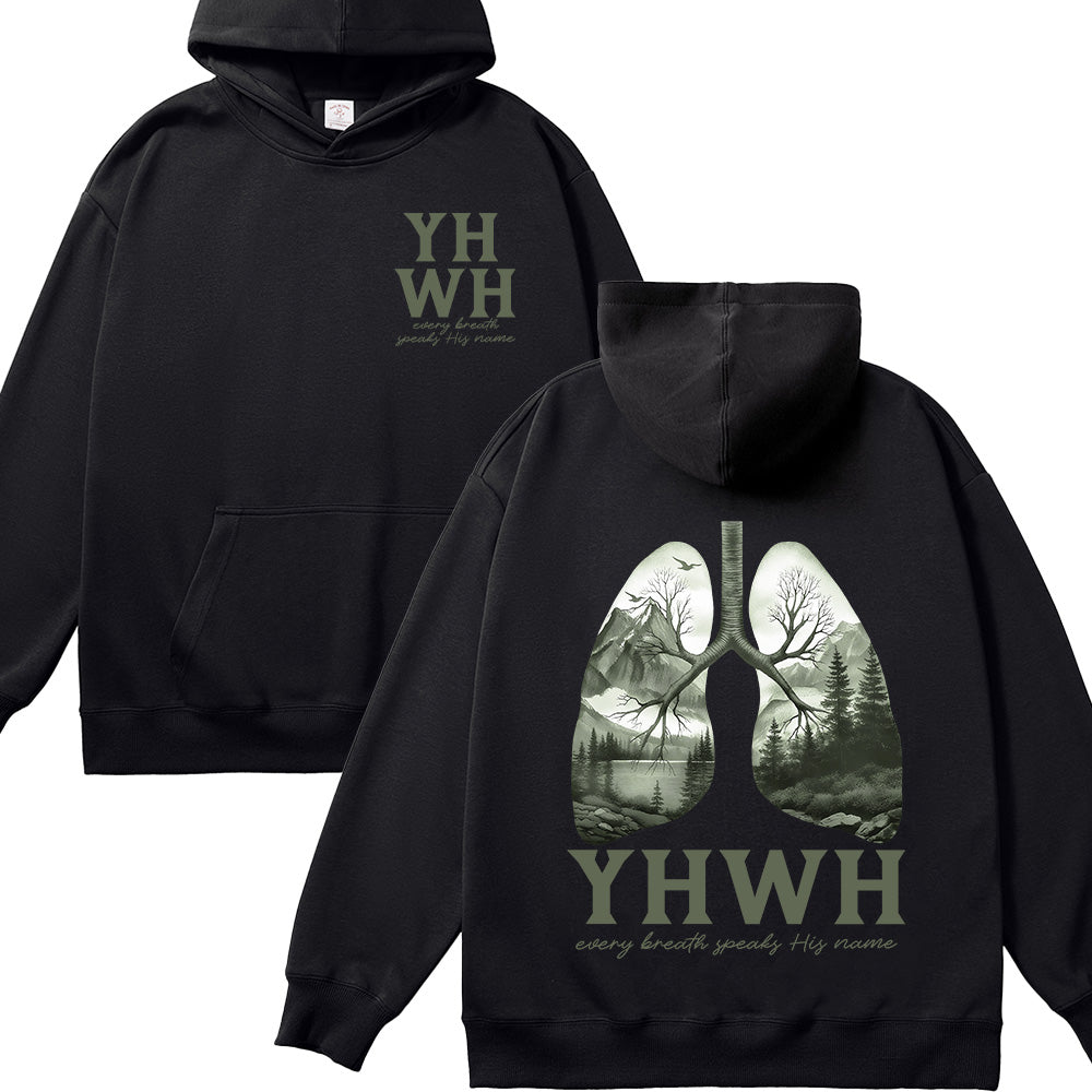 YHWH Lungs Christian Unisex Cotton Hoodie
