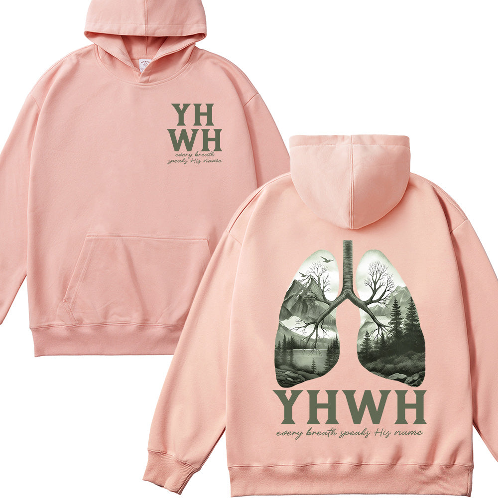 YHWH Lungs Christian Unisex Cotton Hoodie