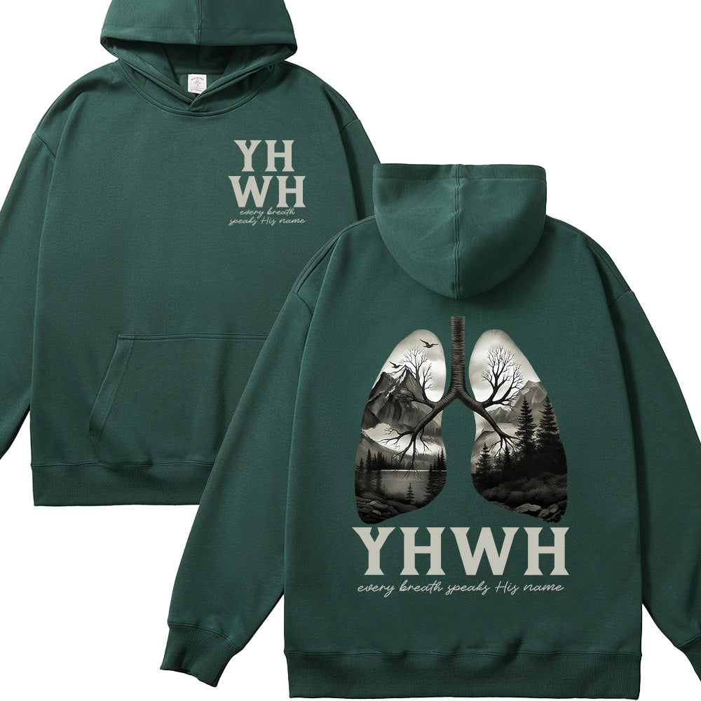 YHWH Lungs Christian Unisex Cotton Hoodie