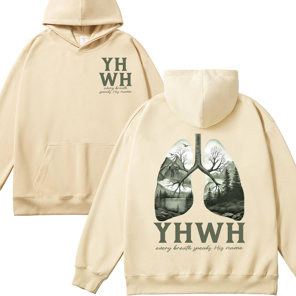 YHWH Lungs Christian Unisex Cotton Hoodie