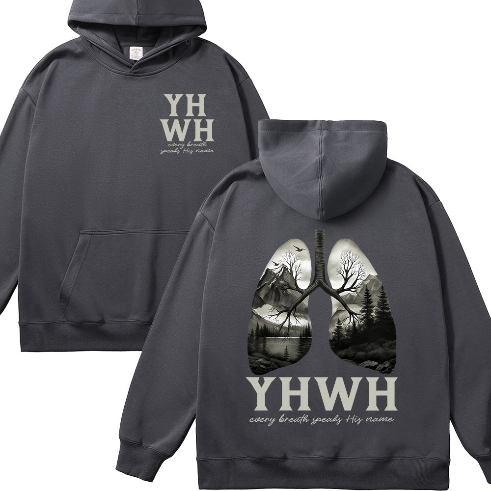 YHWH Lungs Christian Unisex Cotton Hoodie