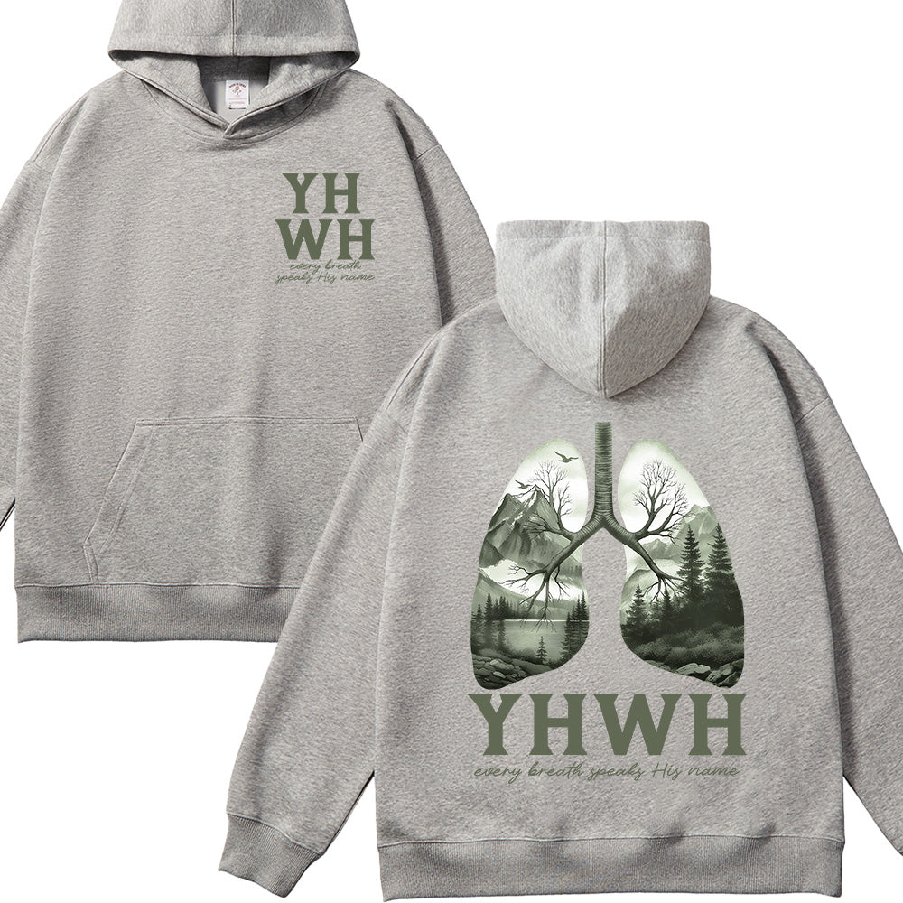 YHWH Lungs Christian Unisex Cotton Hoodie