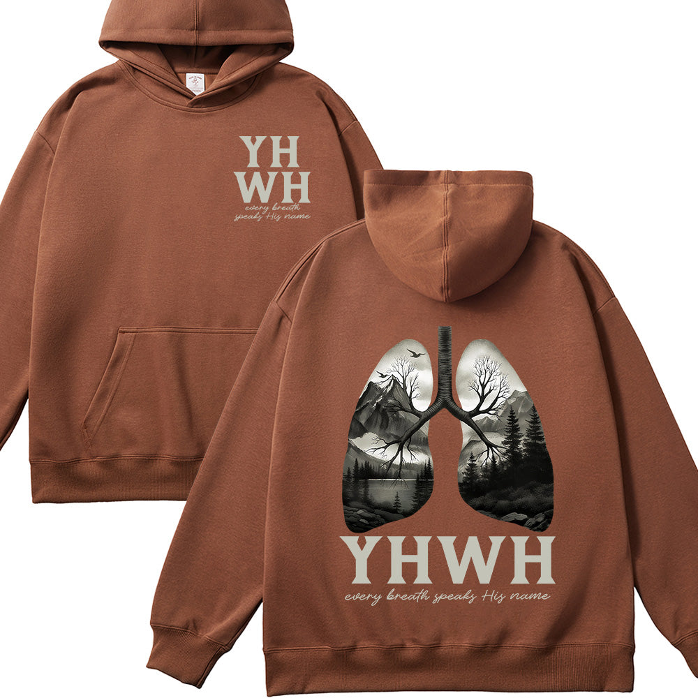 YHWH Lungs Christian Unisex Cotton Hoodie