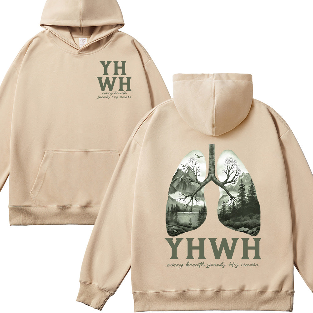 YHWH Lungs Christian Unisex Cotton Hoodie