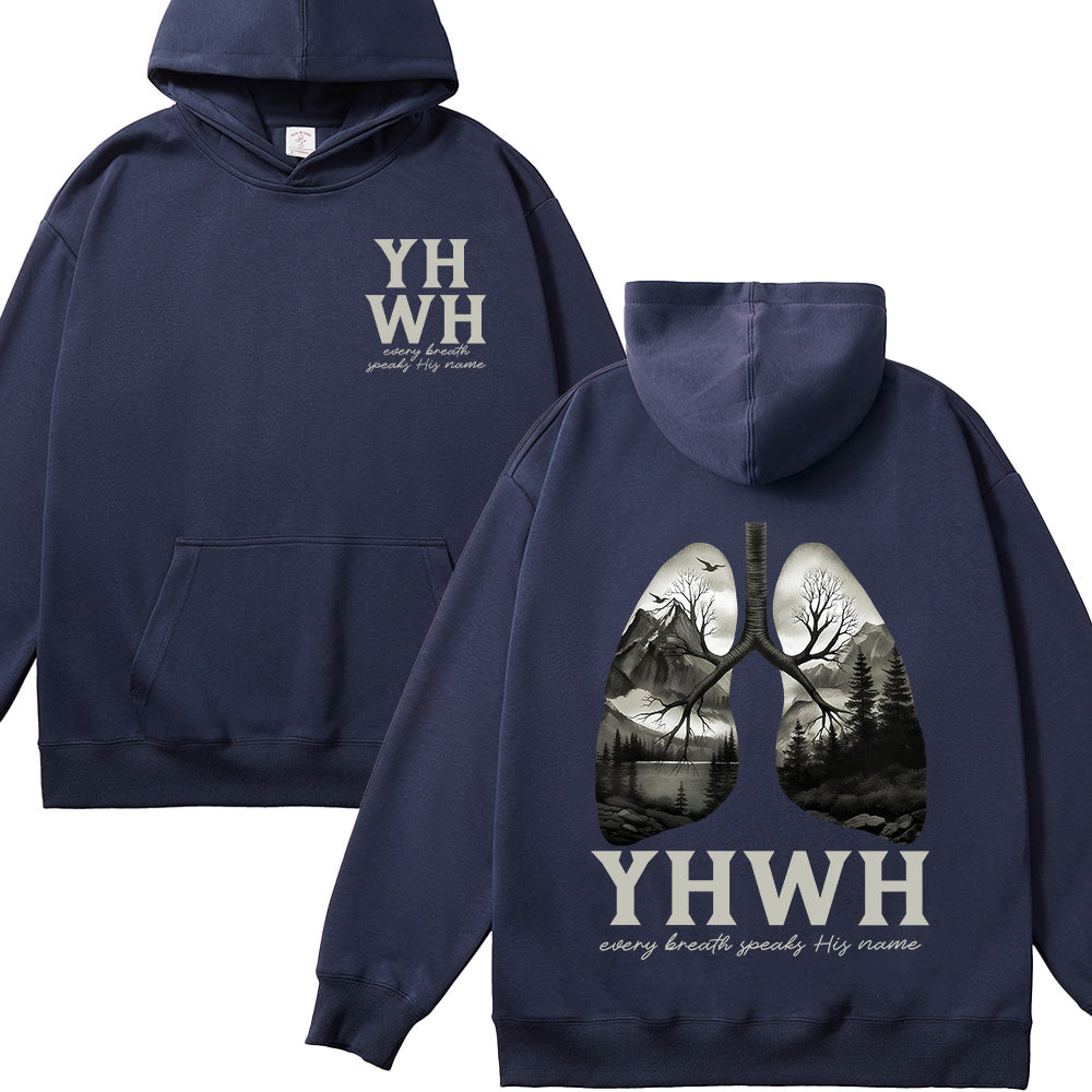 YHWH Lungs Christian Unisex Cotton Hoodie