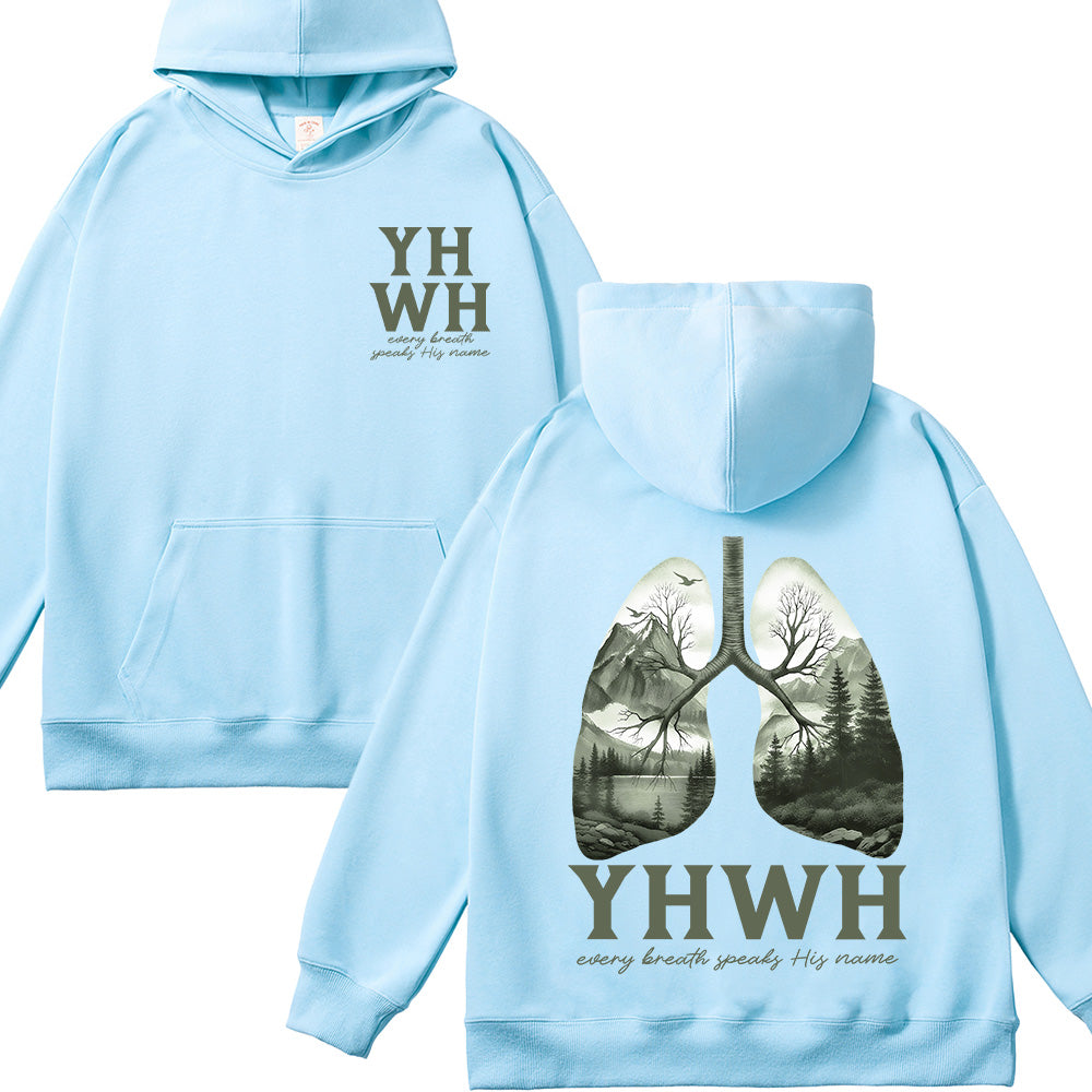 YHWH Lungs Christian Unisex Cotton Hoodie