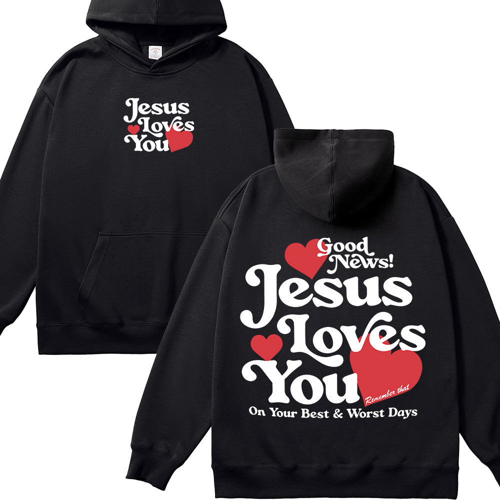 Jesus Loves You Christian Unisex Cotton Hoodie