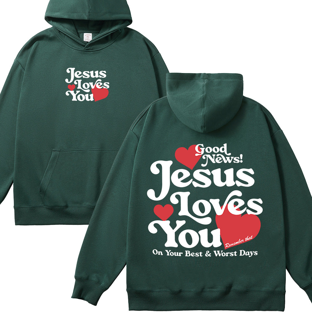 Jesus Loves You Christian Unisex Cotton Hoodie