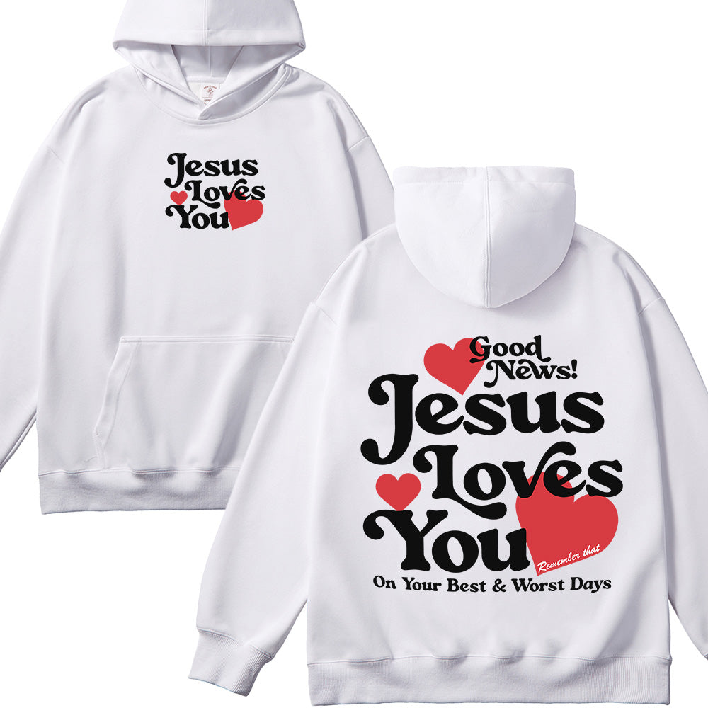 Jesus Loves You Christian Unisex Cotton Hoodie