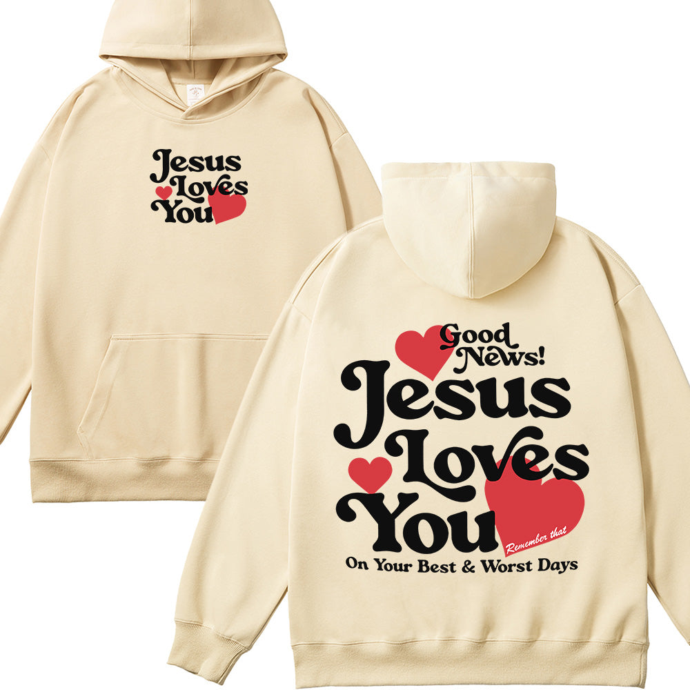 Jesus Loves You Christian Unisex Cotton Hoodie