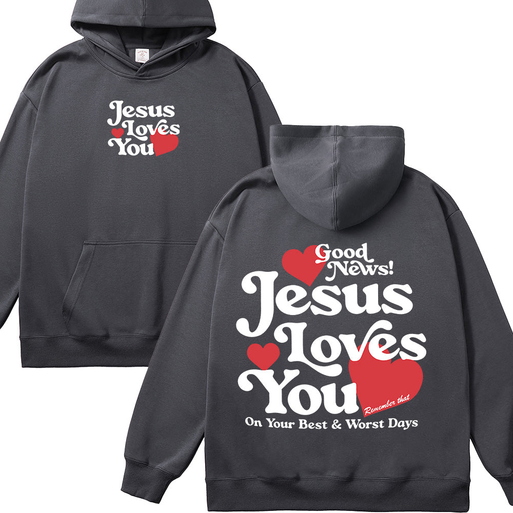 Jesus Loves You Christian Unisex Cotton Hoodie