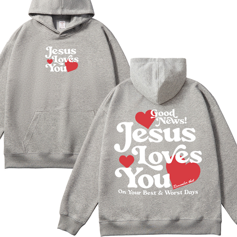 Jesus Loves You Christian Unisex Cotton Hoodie
