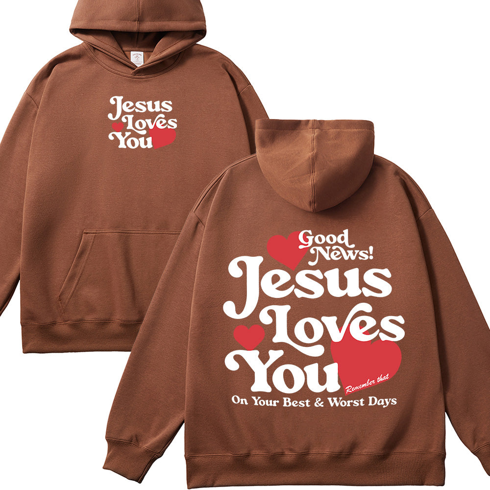 Jesus Loves You Christian Unisex Cotton Hoodie